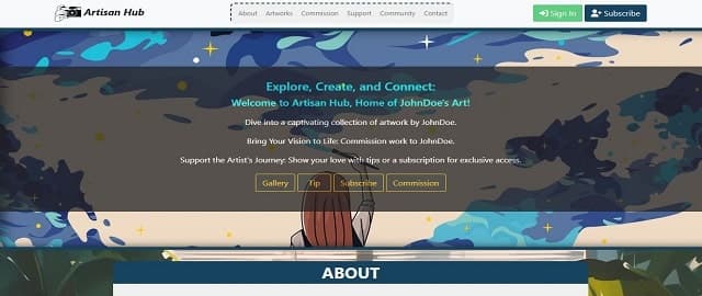 Cover image for Artisan Hub: Artist Patron Website